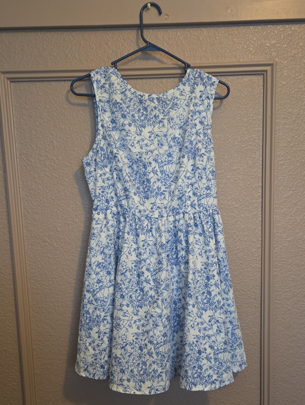Blue Floral Girls' Dress - Sleeveless Summer Dress